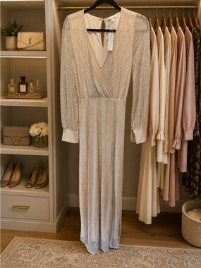 Baltic Born Champagne Sequin Long Sleeve Jumpsuit